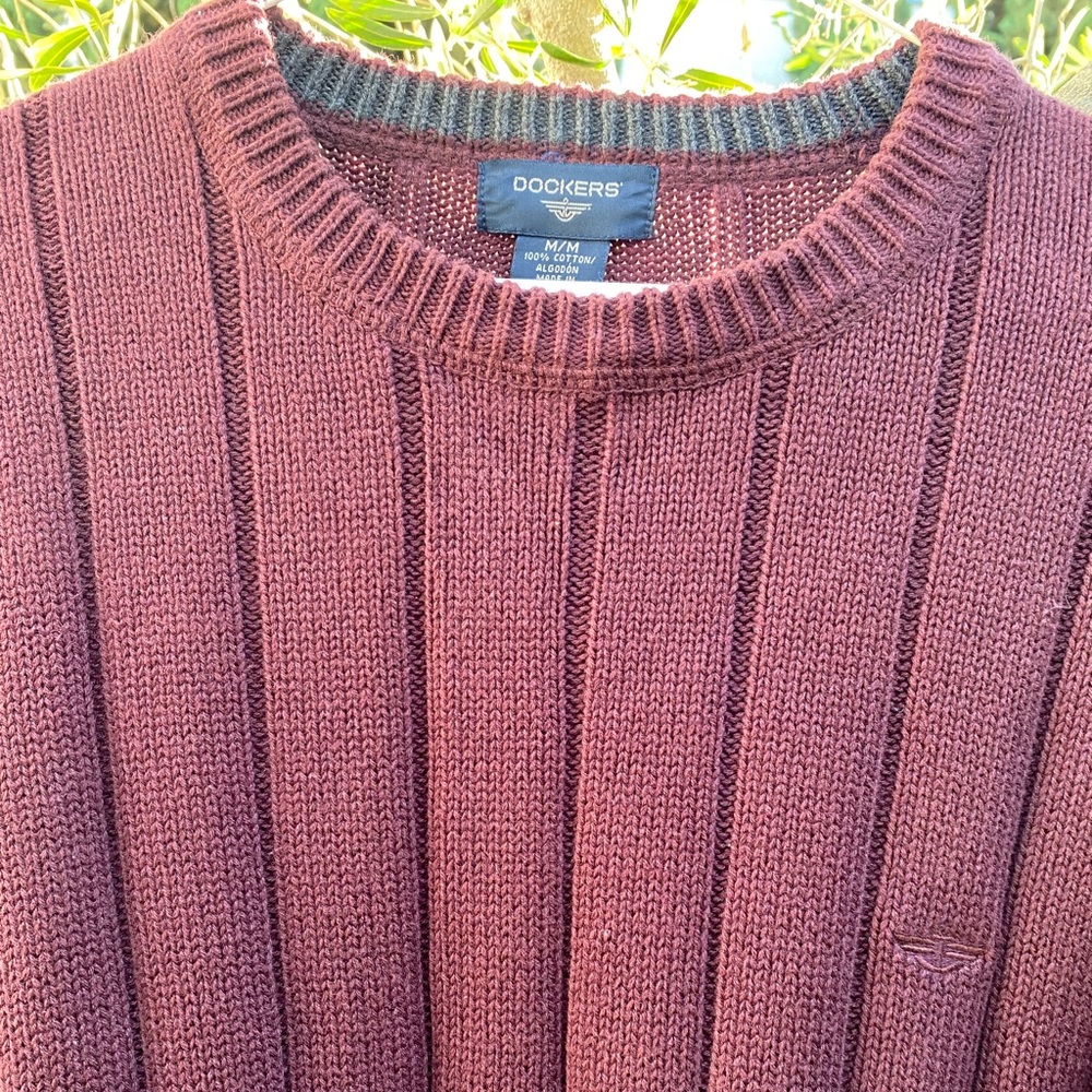 NW Dockers Hand Knit 💯 Cotton Sweater, Sz M